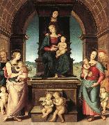 PERUGINO, Pietro The Family of the Madonna ugt oil on canvas